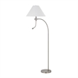Ashy 68 Inch Floor Lamp- Gooseneck LED- White Shade- Bronze Arc Pole