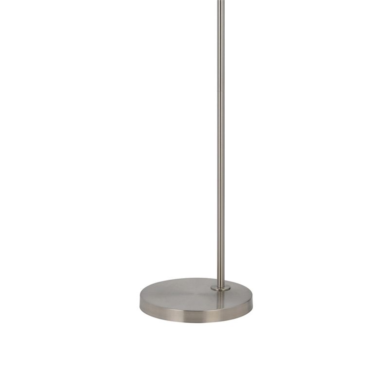 Ashy 68 Inch Floor Lamp- Gooseneck LED- White Shade- Bronze Arc Pole