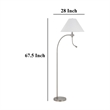 Ashy 68 Inch Floor Lamp- Gooseneck LED- White Shade- Bronze Arc Pole