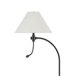 Ashy 68 Inch Floor Lamp- Gooseneck LED- White Shade- Brass Arc Pole