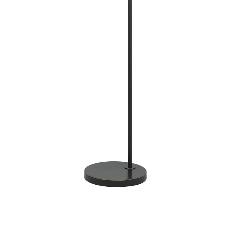 Ashy 68 Inch Floor Lamp- Gooseneck LED- White Shade- Brass Arc Pole