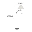 Ashy 68 Inch Floor Lamp- Gooseneck LED- White Shade- Brass Arc Pole