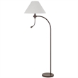 Ashy 68 Inch Floor Lamp- Gooseneck LED- White Shade- Black Arc Pole