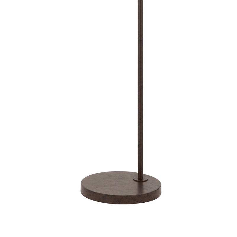Ashy 68 Inch Floor Lamp- Gooseneck LED- White Shade- Black Arc Pole