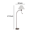 Ashy 68 Inch Floor Lamp- Gooseneck LED- White Shade- Black Arc Pole