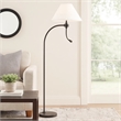 Ashy 68 Inch Floor Lamp- Gooseneck LED- White Shade- Black Arc Pole