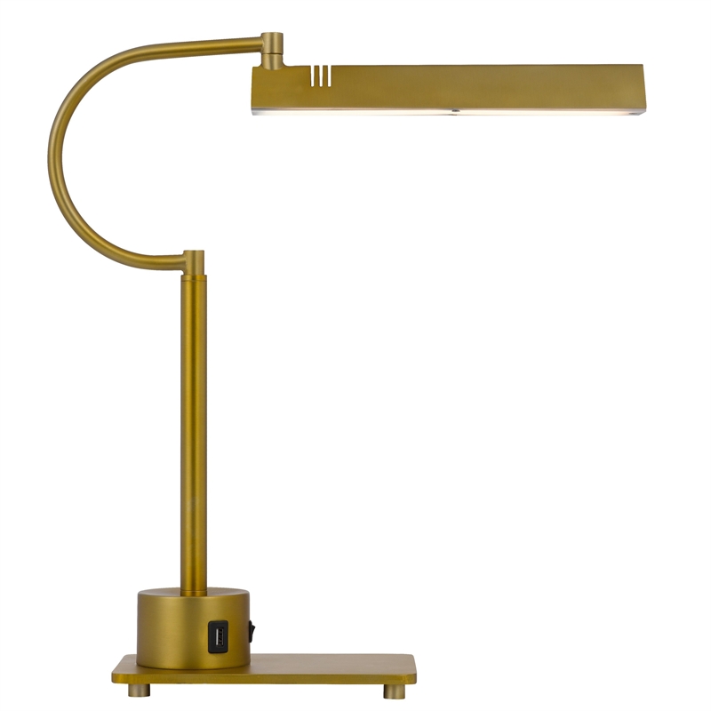 Hoso 18 Inch Desk Lamp- 2 USB Ports- AdjusDesk Bronze Metal Frame