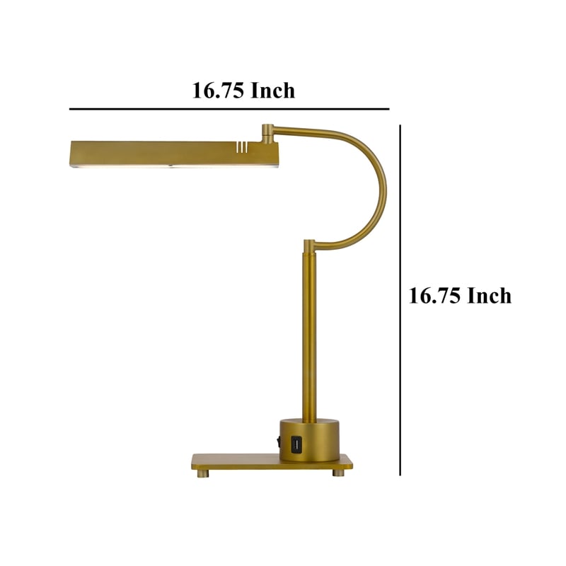 Hoso 18 Inch Desk Lamp- 2 USB Ports- AdjusDesk Bronze Metal Frame