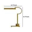 Hoso 18 Inch Desk Lamp- 2 USB Ports- AdjusDesk Bronze Metal Frame