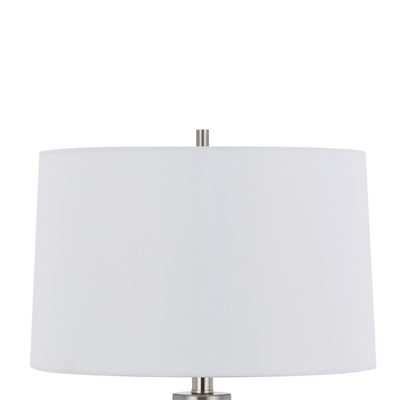 Maci 29 Inch Table Lamp- Accent Crackled Clear Glass- White Drum Shade