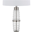 Maci 29 Inch Table Lamp- Accent Crackled Clear Glass- White Drum Shade