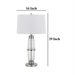 Maci 29 Inch Table Lamp- Accent Crackled Clear Glass- White Drum Shade
