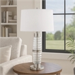Maci 29 Inch Table Lamp- Accent Crackled Clear Glass- White Drum Shade