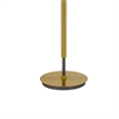 Siu 60 Inch Floor Lamp- Gold Metal Pole w Finial Tip- Black Shade