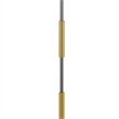 Siu 60 Inch Floor Lamp- Gold Metal Pole w Finial Tip- Black Shade