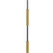 Siu 60 Inch Floor Lamp- Gold Metal Pole w Finial Tip- Black Shade