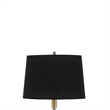 Siu 60 Inch Floor Lamp- Gold Metal Pole w Finial Tip- Black Shade