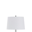 Siu 60 Inch Floor Lamp- Chrome Metal Pole w Finial Tip- White Shade