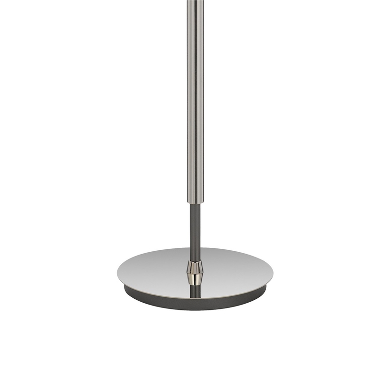 Siu 60 Inch Floor Lamp- Chrome Metal Pole w Finial Tip- White Shade