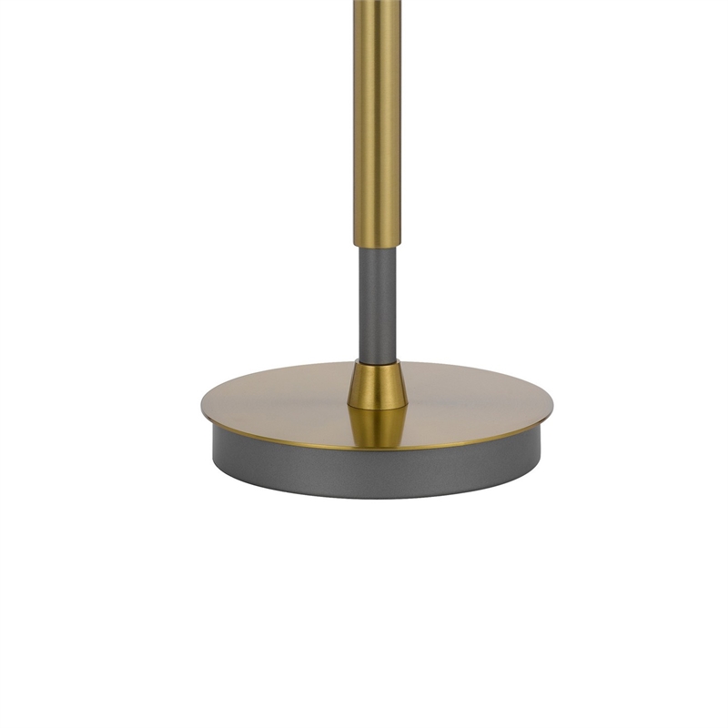 Siu 30 Inch Table Lamp- Gold Metal Thin Pole w Finial- Black Shade