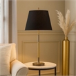 Siu 30 Inch Table Lamp- Gold Metal Thin Pole w Finial- Black Shade