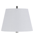 Siu 30 Inch Table Lamp- Chrome Metal Thin Pole w Finial- White Shade