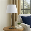 Siu 30 Inch Table Lamp- Chrome Metal Thin Pole w Finial- White Shade