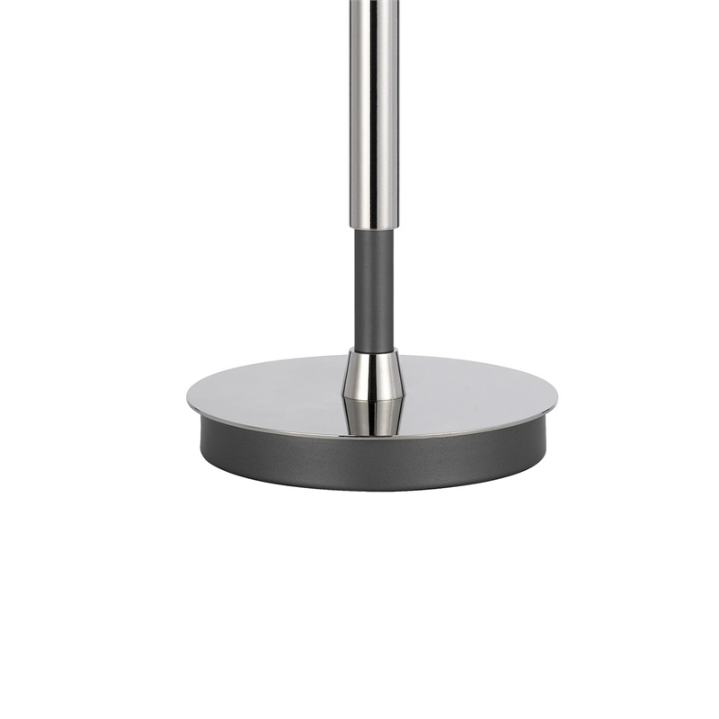 Siu 30 Inch Table Lamp- Chrome Metal Thin Pole w Finial- White Shade