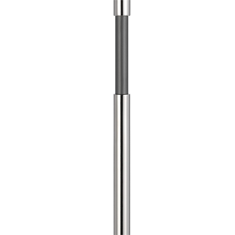Siu 30 Inch Table Lamp- Chrome Metal Thin Pole w Finial- White Shade