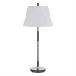 Siu 30 Inch Table Lamp- Chrome Metal Thin Pole w Finial- White Shade