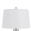 23 Inch Table Lamp Set of 2- Round Crystal Base- White Fabric Shade
