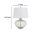 23 Inch Table Lamp Set of 2- Round Crystal Base- White Fabric Shade