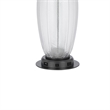 Leno 32 Inch Table Lamp- Leaf Pattern Clear Glass Base- Beige Shade