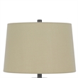 Leno 32 Inch Table Lamp- Leaf Pattern Clear Glass Base- Beige Shade
