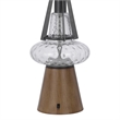 Leya 30 Inch Table Lamp- Lantern Style Glass Base- White Fabric Shade