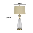 Rizo 32 Inch Table Lamp- Tapered Style Frosted Glass Base- Beige Shade