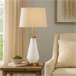 Rizo 32 Inch Table Lamp- Tapered Style Frosted Glass Base- Beige Shade