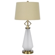Rizo 32 Inch Table Lamp- Tapered Style Frosted Glass Base- Beige Shade