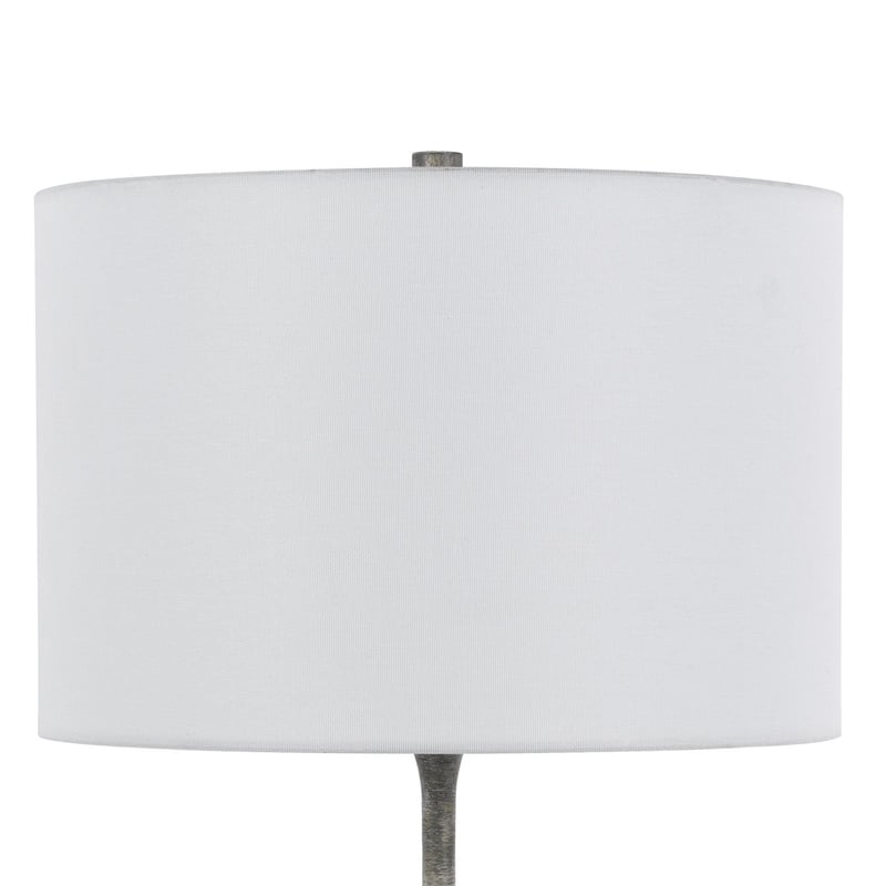 Myra Table Lamp Set of 2- Fluted Accent Glass Base- White Fabric Shade