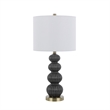 Lomy 26 Inch Table Lamp Set of 2- Stacked Ball Gray Black- White Shade