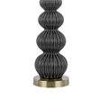Lomy 26 Inch Table Lamp Set of 2- Stacked Ball Gray Black- White Shade