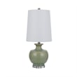 Kela 28 Inch Table Lamp Set of 2- Green Ceramic Pot Base- White Shade