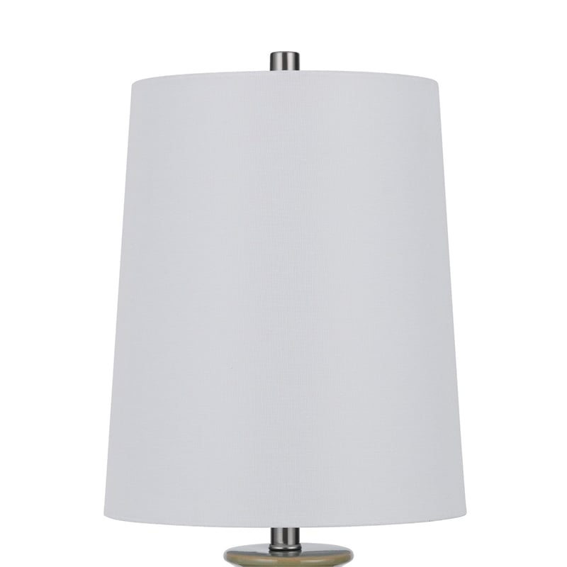 Kela 28 Inch Table Lamp Set of 2- Green Ceramic Pot Base- White Shade