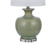Kela 28 Inch Table Lamp Set of 2- Green Ceramic Pot Base- White Shade