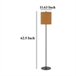 Plue 63 Inch Floor Lamp- Black Pole w Round Base- Cork Drum Shade