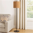 Plue 63 Inch Floor Lamp- Black Pole w Round Base- Cork Drum Shade