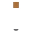 Plue 63 Inch Floor Lamp- Black Pole w Round Base- Cork Drum Shade
