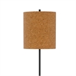 Plue 63 Inch Floor Lamp- Black Pole w Round Base- Cork Drum Shade