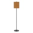 Plue 63 Inch Floor Lamp- Black Pole w Round Base- Cork Drum Shade