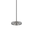 Tomi 63 Inch Floor Lamp- Double Swing Arm- Brushed Steel- White Shade